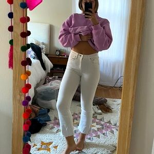 Rag & Bone White crop/flare jeans
